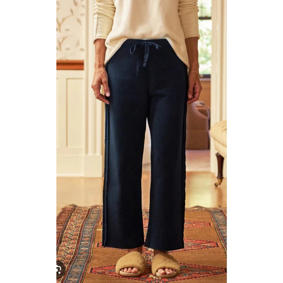 New Frank & Eileen Navy Bella Wide Leg Sweatpants S - Picture 2 of 4